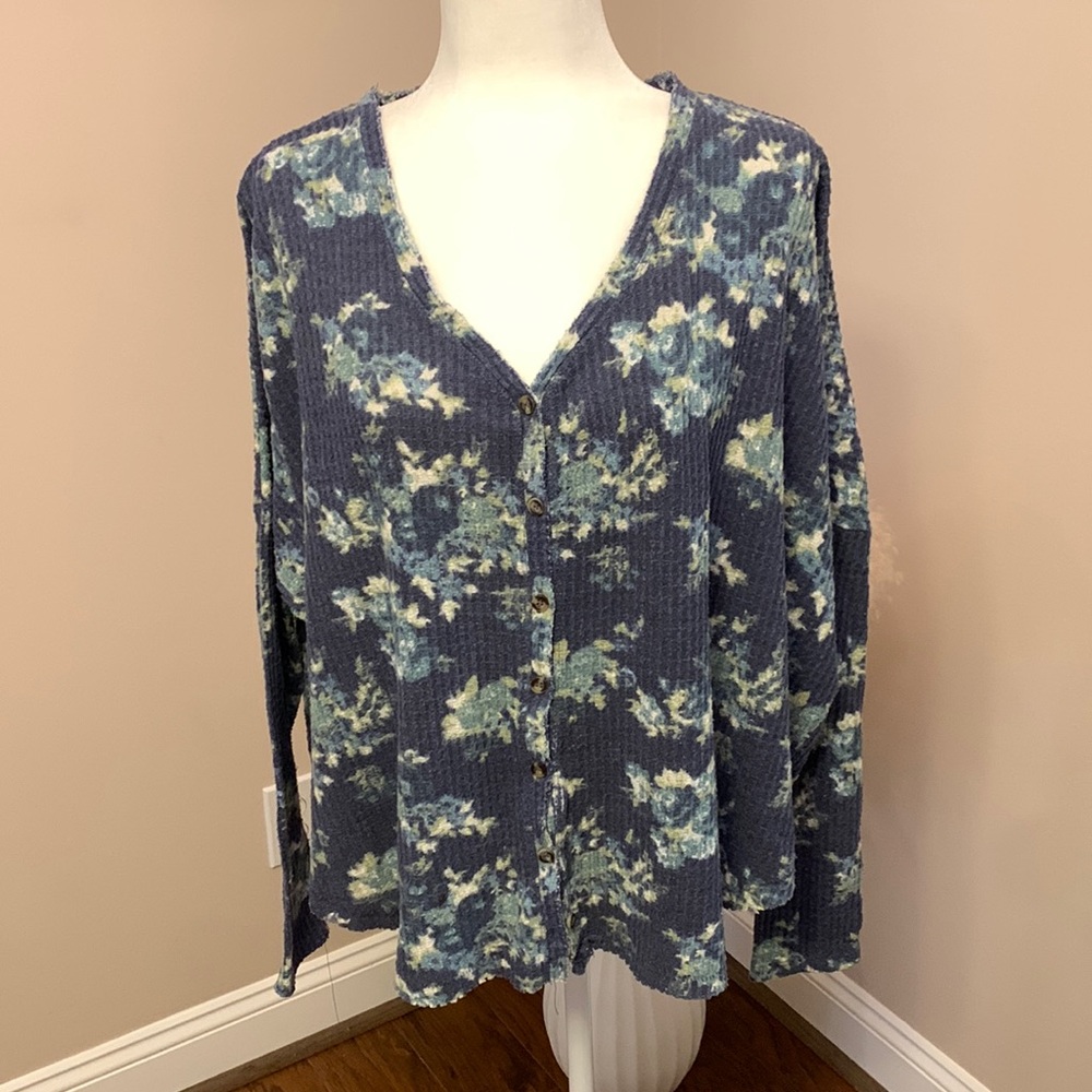 Out From Under Blue Floral Cardigan - Picture 1 of 7